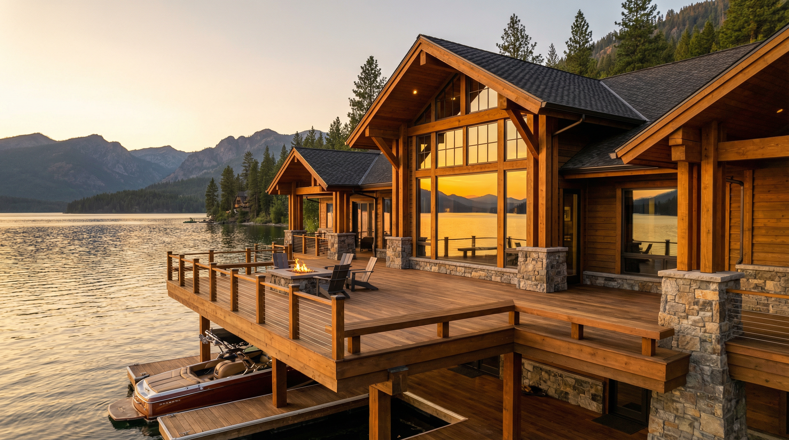 Luxury lakefront home in North Idaho